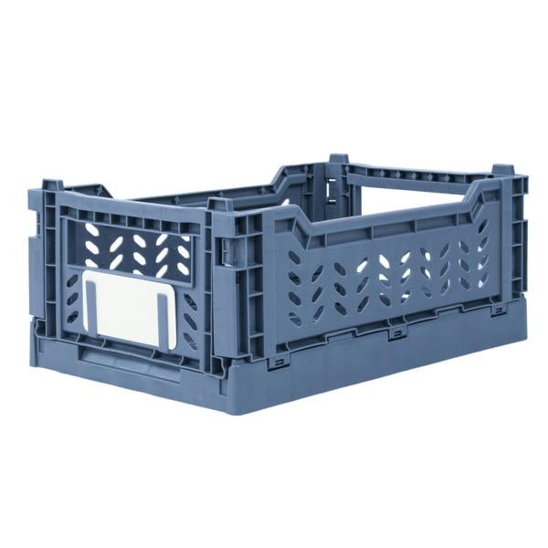 JVL STACKIT - Plastic Foldable Storage Crate - 4L - Blue
