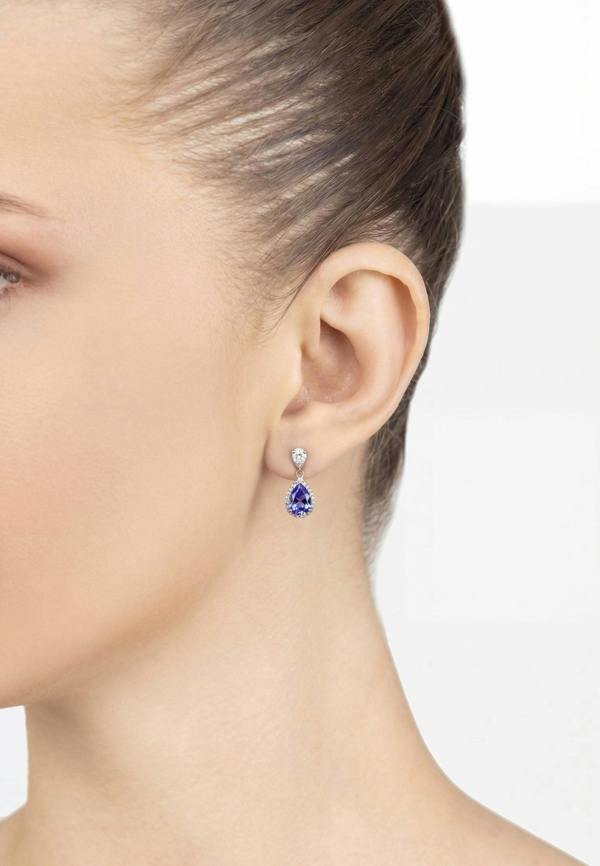 Latelita Phillippa Drop Earrings Tanzanite Silver