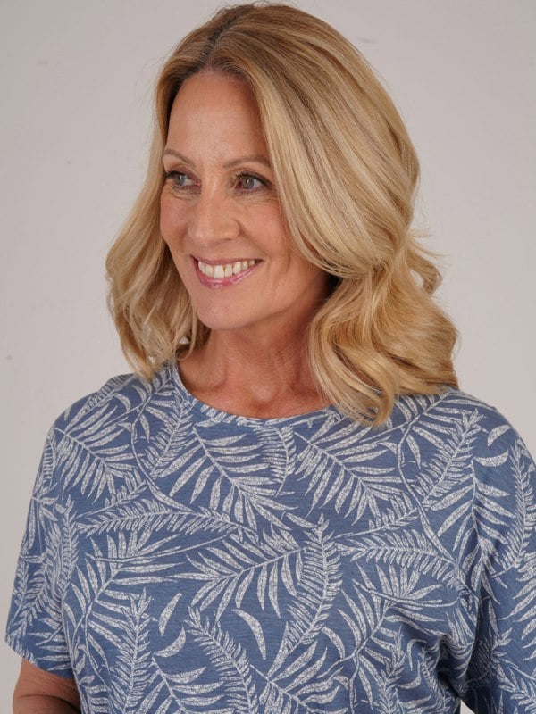 TIGI-Wear Chambray Ivory Fern Leaf Pyjama Top