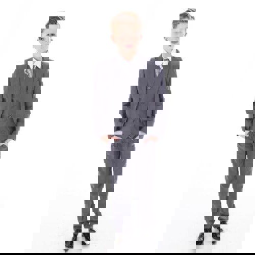 boy wearing mid grey suit