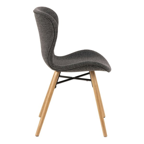 Furniture To Go Batilda Dining Chairs with Grey Fabric and Oak Set of 2