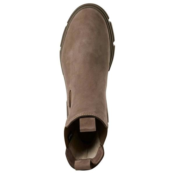 Tamaris Womens Dune Taupe Brown Leather Classic High Pull-On Chelsea Ankle Boots
