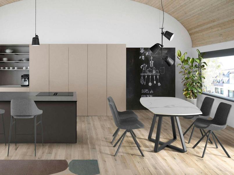 Angel Cerdá Dark Grey Fabric Swivel Chair 4071