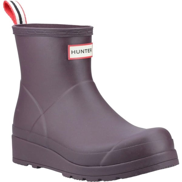 Hunter Play Short Rubber Women's Wellington Boots - Black/Grape