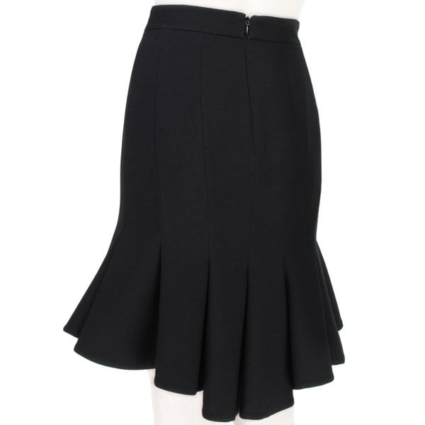 Alexander McQueen black pink peplum hem skirt 