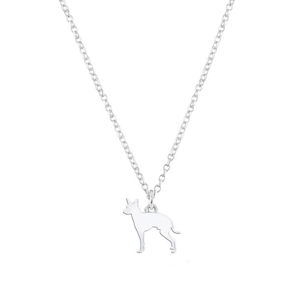 Mylee London English Toy Terrier Silhouette Silver Necklace - Personalised