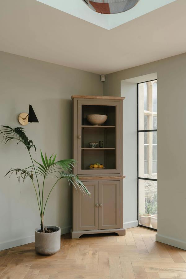 Statement Furniture Florence Corner Display Cabinet, Glass Door Assembled Dresser