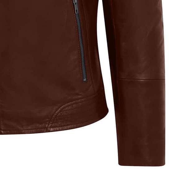 PRIMEHIDE Biker Leather Jacket Albert Cognac