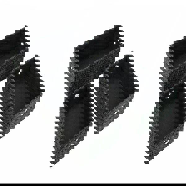 JVL Metro Rectangular Fabric Storage Baskets for Home Organisation, Set of 3, Black