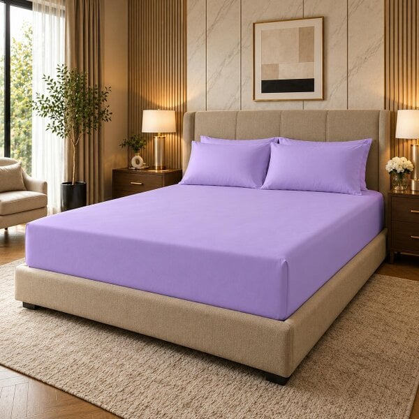 Night Zone 180 Thread Count Percale Extra Deep Fitted Sheet 40cm – Non Iron Polycotton Bed Sheet