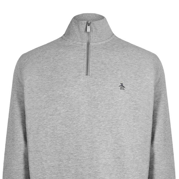 Original Penguin Mens Sticker Pete Ruched Sweatshirt - Heather Marl - 