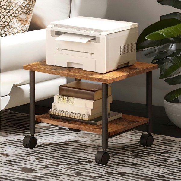 Rafaelo Mobilia 2-Tier Printer Cart with Storage Shelf