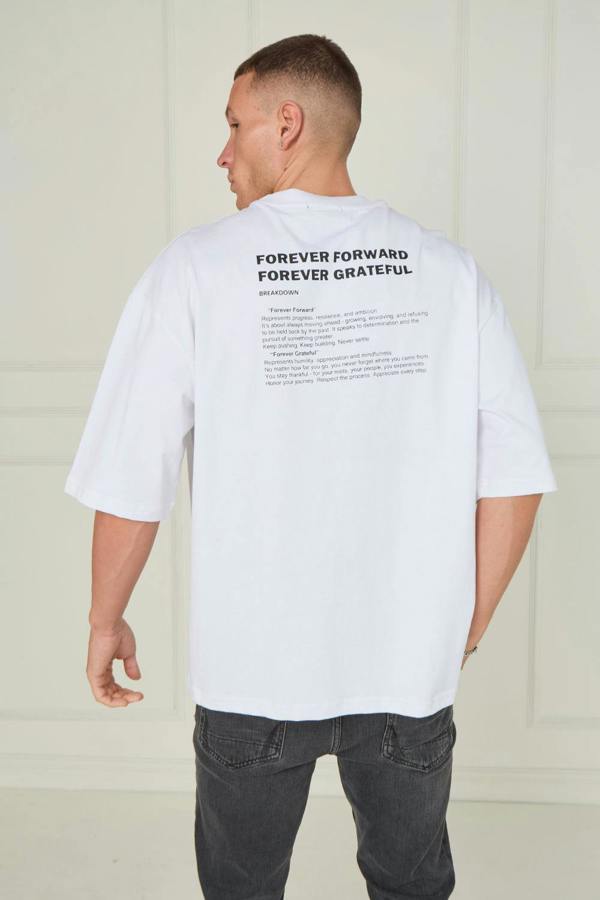 Men’s Oversized Heavyweight T-Shirt – “Forever Forward. Forever Grateful.”