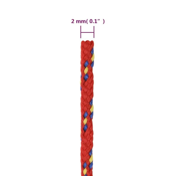 Berkfield Boat Rope Red 2 mm 50 m Polypropylene