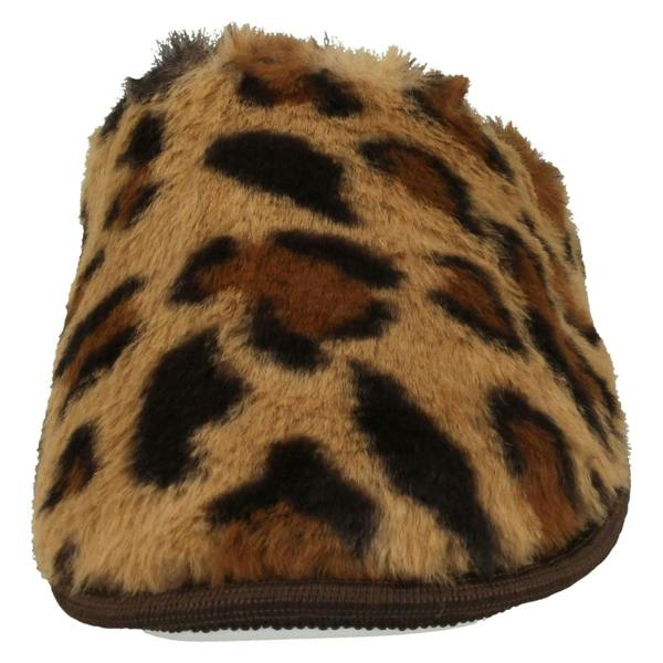 Spot On Ladies Spot On Leopard Detailed Mule Slippers X2114