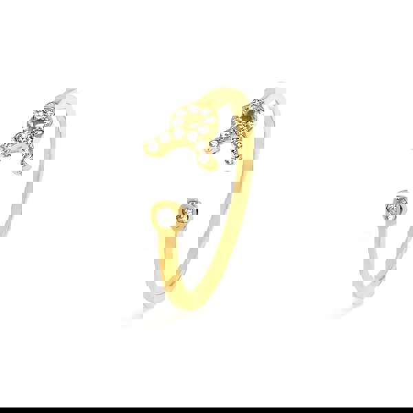 Say It With Taurus Ring with CZ Stones - Yellow Gold Plated