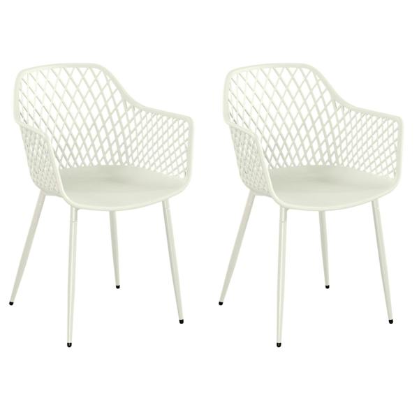 Core Products Pair Of Lattice Bistro Garden Arm Chairs, Moss Green