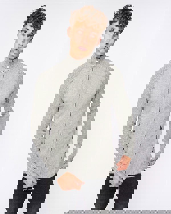 Crosshatch Birchin Zip Thru Knit Grey