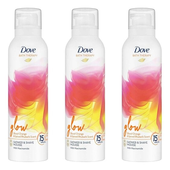 Dove Bath Therapy Glow Shower & Shave Mousse with Niacinamide 200ml 3 Pack