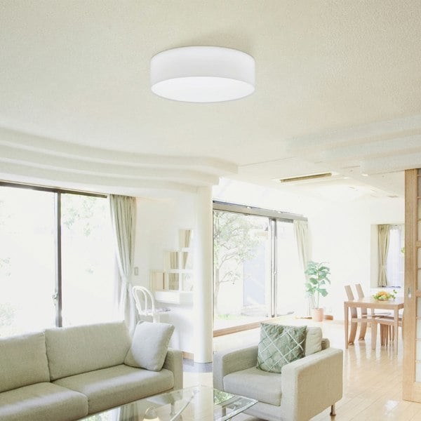 EGLO Pasteri White Fabric Ceiling Light