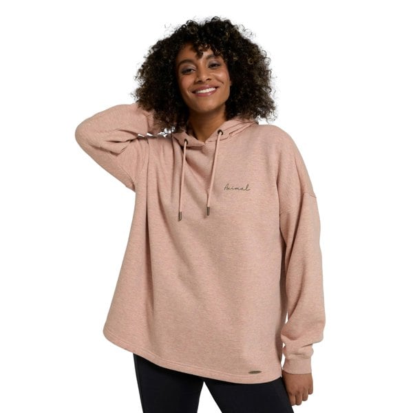 Animal Womens Amber Organic Relaxed Fit Hoodie - Light Pink