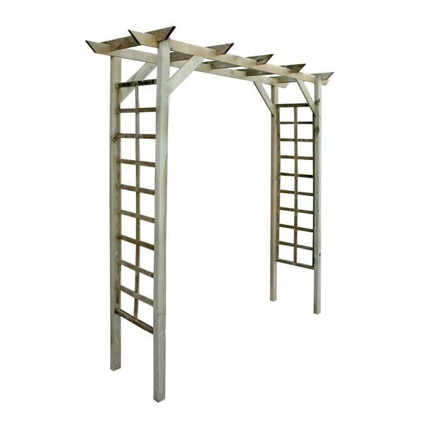 Cerland Luna Flat Garden Arch 2.14m Pressure Treated Wooden Arch with Trellis