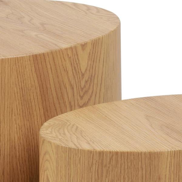 Wyld Haus Sendai Matt Natural Oak Effect Oval Coffee Table Set