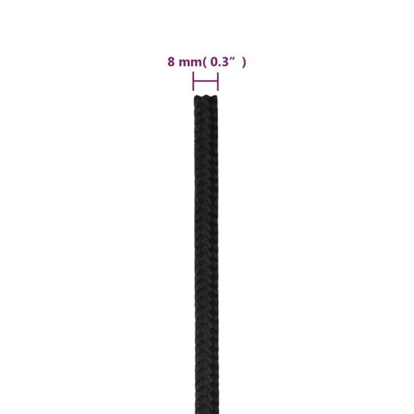 Berkfield Boat Rope Full Black 8 mm 500 m Polypropylene
