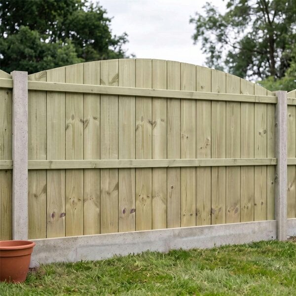 Premier Garden Supplies Dome Top Tongue & Groove Semi-Braced Fence Panel - 3 Pack H: 3ft x W: 6ft (182.8cm) - Wood - Pressure Treated (Tanalised)