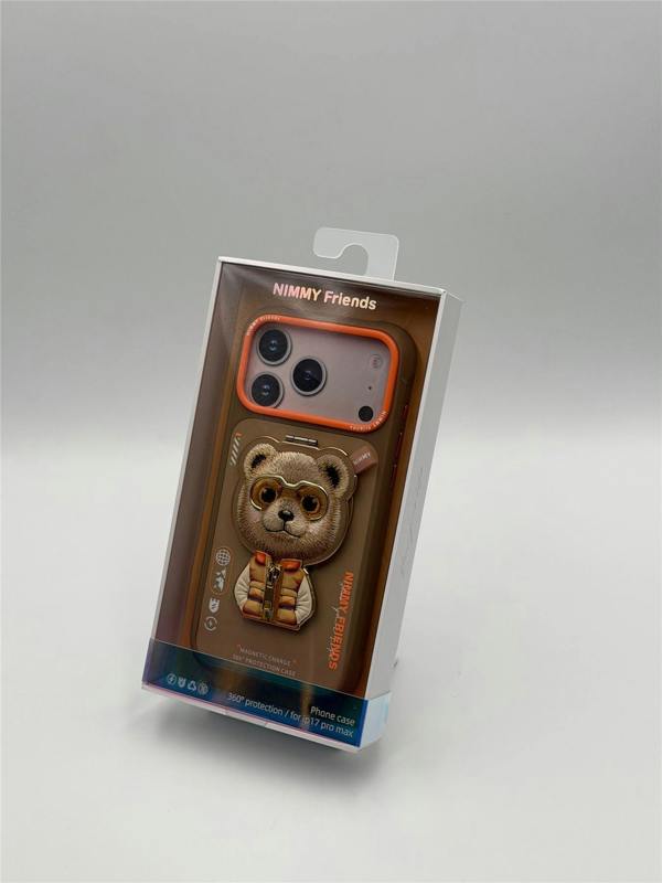 Nimmy Friends Nimmy Cool & Cute 2.0 Bear Case with MagSafe Stand for iPhone 17 Pro Max 6.9" Brown Orange - N-YJKM-CXZJZH-IP17-PRO-MAX-011-B