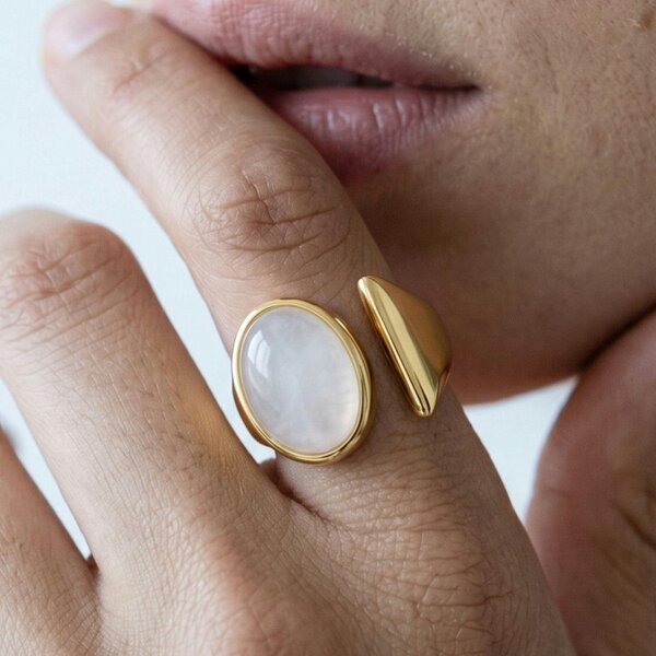 Uchi & Soto Enso Moonstone Wraparound Ring