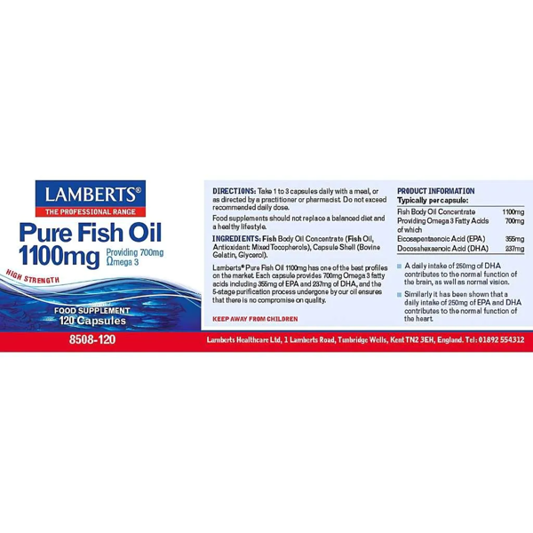 Lamberts Pure Fish Oil 1100mg 120 capsule