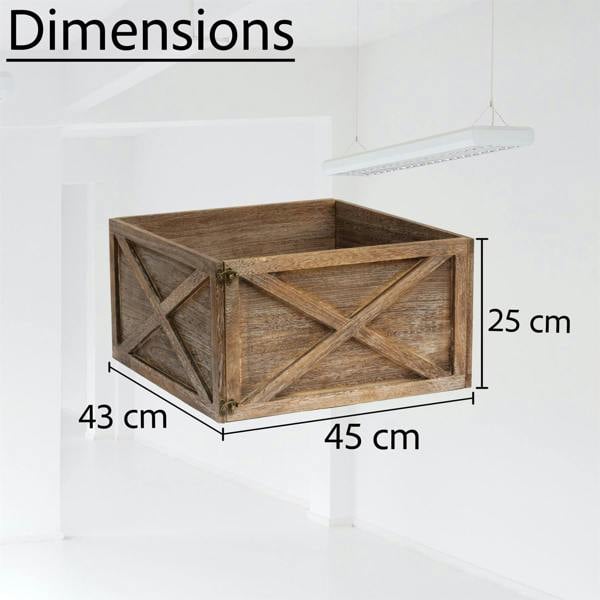 45 x 43 x 25 cm Brown Wooden Square Christmas Tree Collar for Tree Stand Cover image 9
