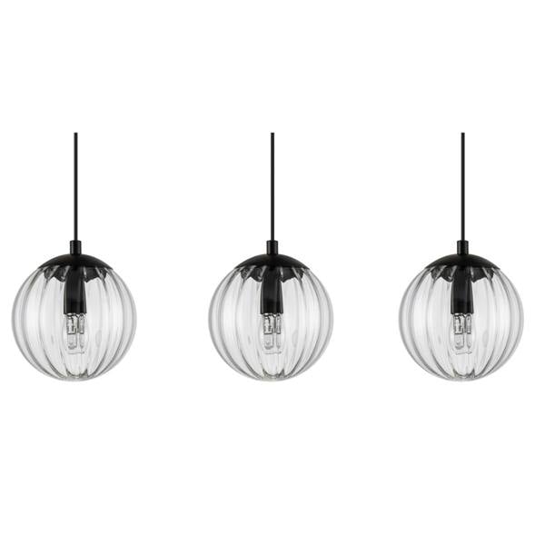 COSYLYTE Kingston 3 Light Ribbed Glass Pendant Light