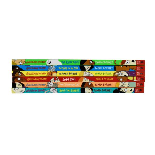 Wigglesbottom Primary Series 6 Book Collection The Toilet Ghost, Shark in the Pool, Magic Hamster, Super Dog, Classroom Cat, Break-Time Bunnies
