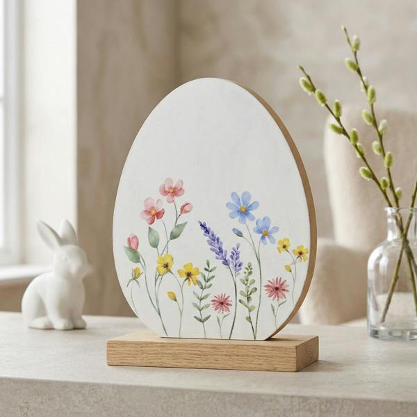 Garden Greatness Decorative Floral Print Egg Ornament