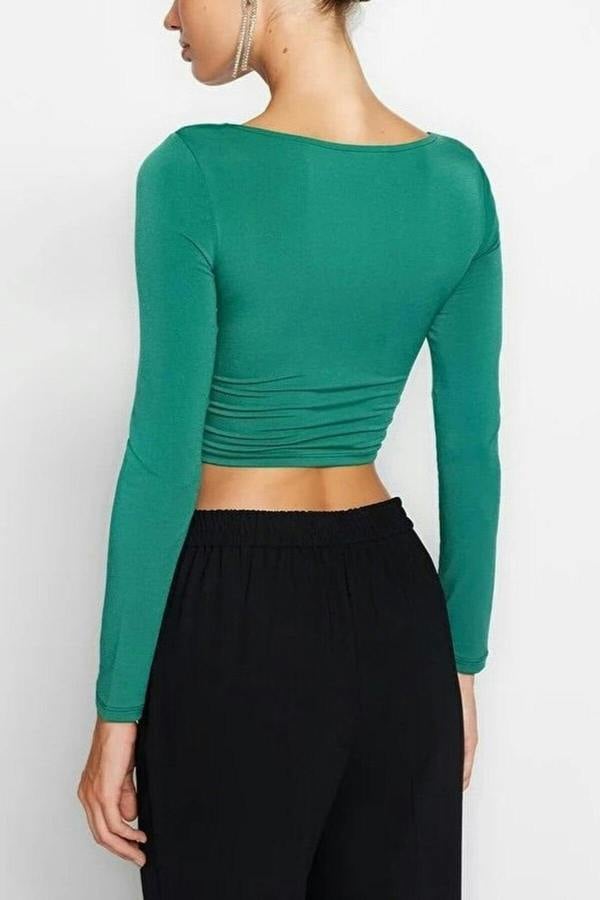 WOVCOR Cut Out Detailed Knit Blouse