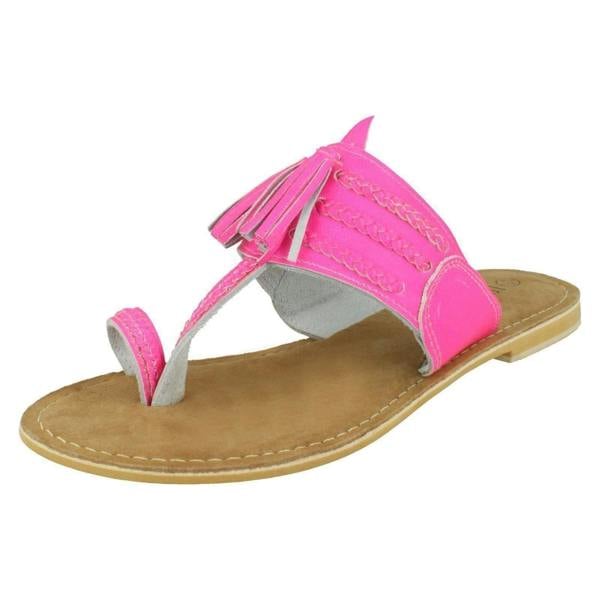 Leather Collection Ladies Leather Collection Toe Loop Sandals F00275