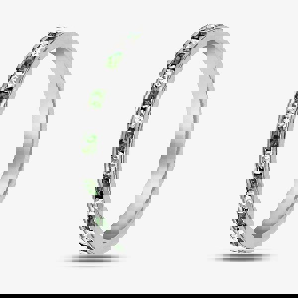 T. H. Baker Sterling Silver Green and White Crystal Eternity Ring 8.80.0621