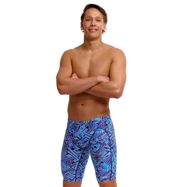 Funky Trunks Blue Bits Swim Training Jammer - Blue