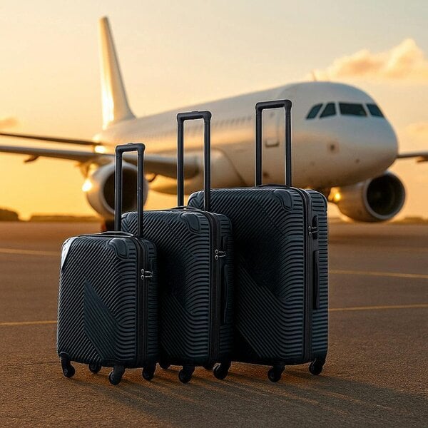 Neo Navy Blue 3 Piece Hard Shell Luggage Suitcase Set