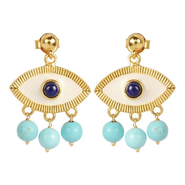 Lila Rasa Evil Eye Earrings Turquoise