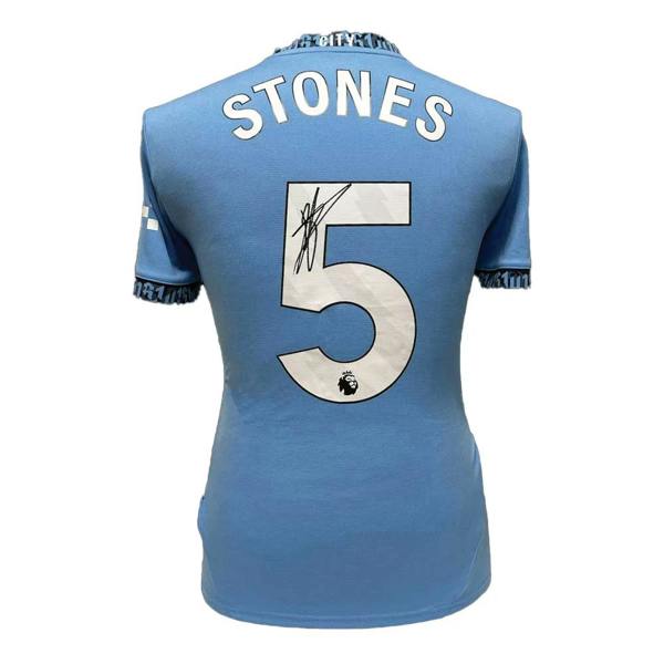 Unbranded John Stones signed Manchester City 2024/25 Home shirt — Unframed