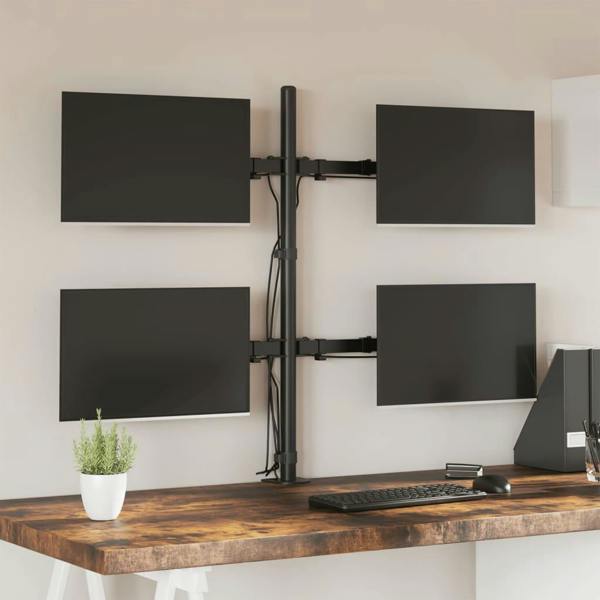 Berkfield Monitor Mount Black Steel VESA 75/100 mm