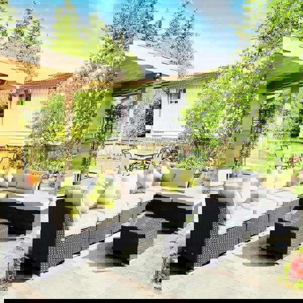 Outsunny 8pc Rattan Sofa Garden Furniture Aluminium Outdoor Patio Set