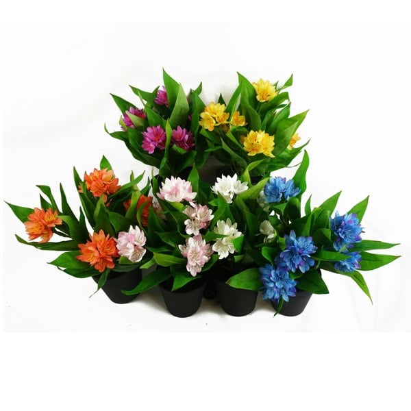 Leaf 6x 18cm Artificial Freesia Plants in Assorted Colours Flowering