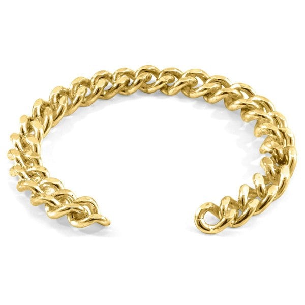 Anchor & Crew Crossjack Sail 9ct Yellow Gold Chain Bangle