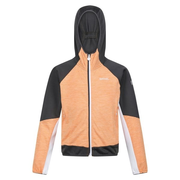 Regatta Childrens/Kids Prenton II Hooded Soft Shell Jacket - Apricot Crush/Seal Grey