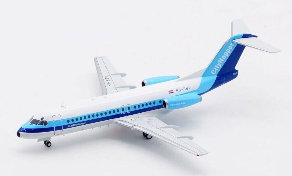 InFlight200 NLM Cityhopper Fokker F-28-4000 Fellowship PH-BBV With Stand 1:200 Scale Inflight200 IF28NLM0220