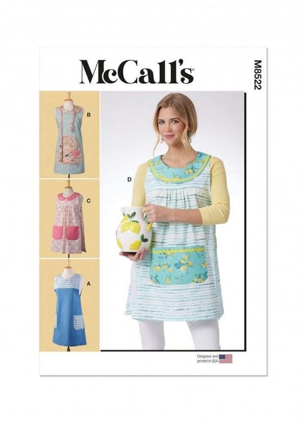 McCalls 8522 Paper Sewing Pattern – Women's Apron, Size XS-XL, Easy